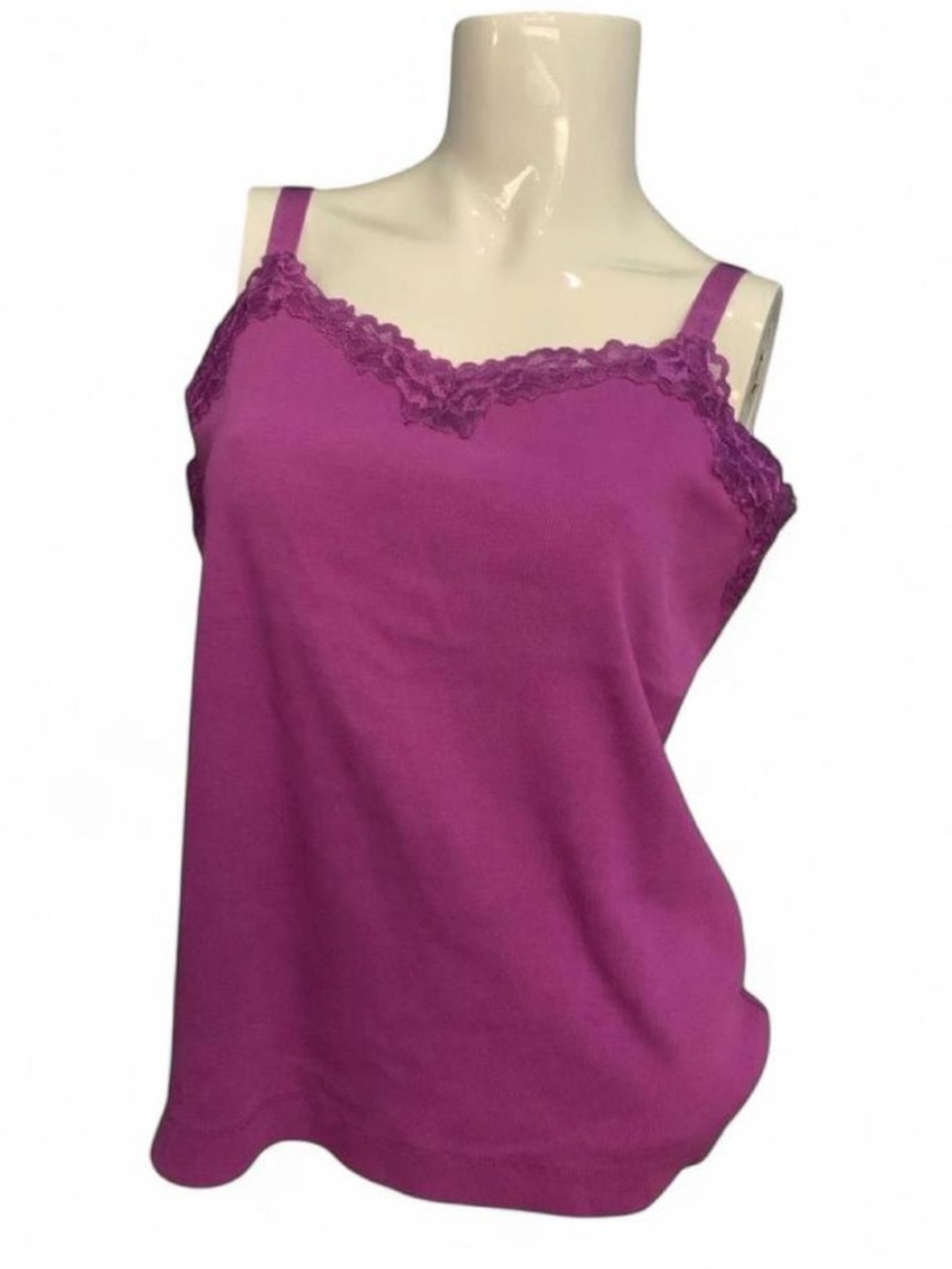 Chicos Women's Lace-Trim Camisole Tank Top - Purple